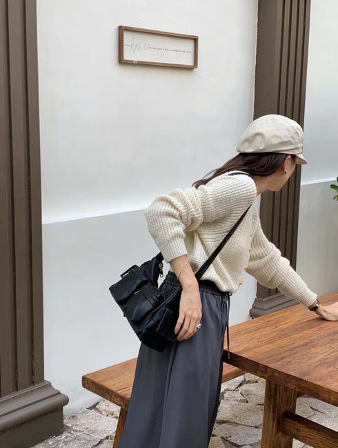 Vintage Versatile Multi Pocket Side Shoulder Bags Adjustable Straps